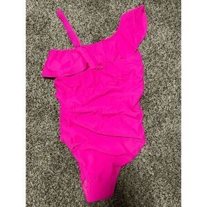 New Aqua Eve‎ Hit Pink One Piece Swimsuit Women's Size 16 W Tummy Control